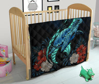 Hawaii Polynesian Honu Sea Hibiscus Premium Quilt - Polynesian Pride