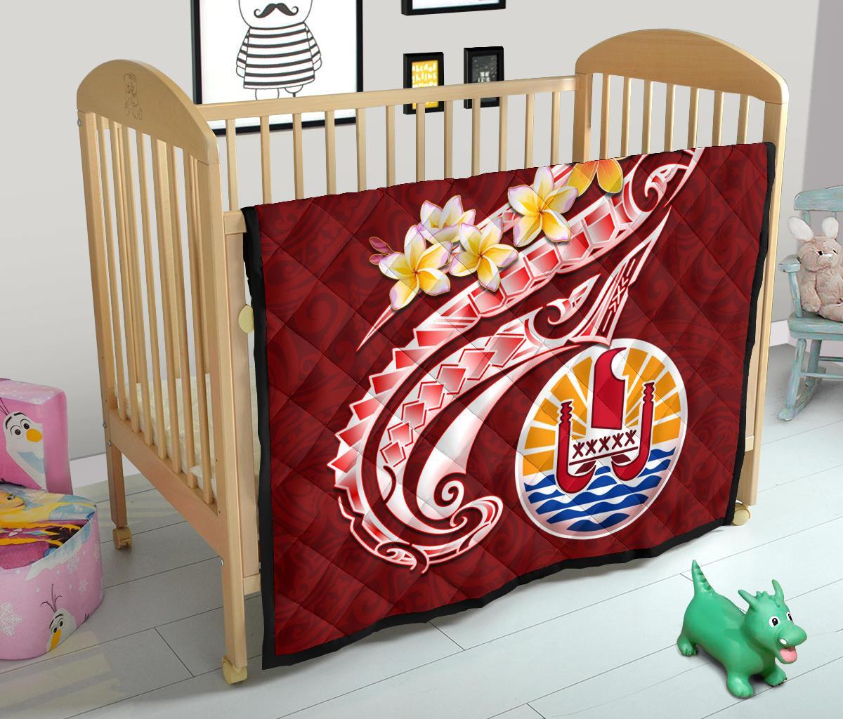 Tahiti Premium Quilt - Tahiti Seal Polynesian Patterns Plumeria - Polynesian Pride