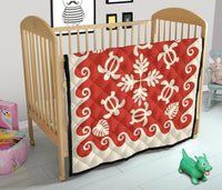 Hawaiian Turtle Pattern Premium Quilt - Red - Argu Style - AH - Polynesian Pride