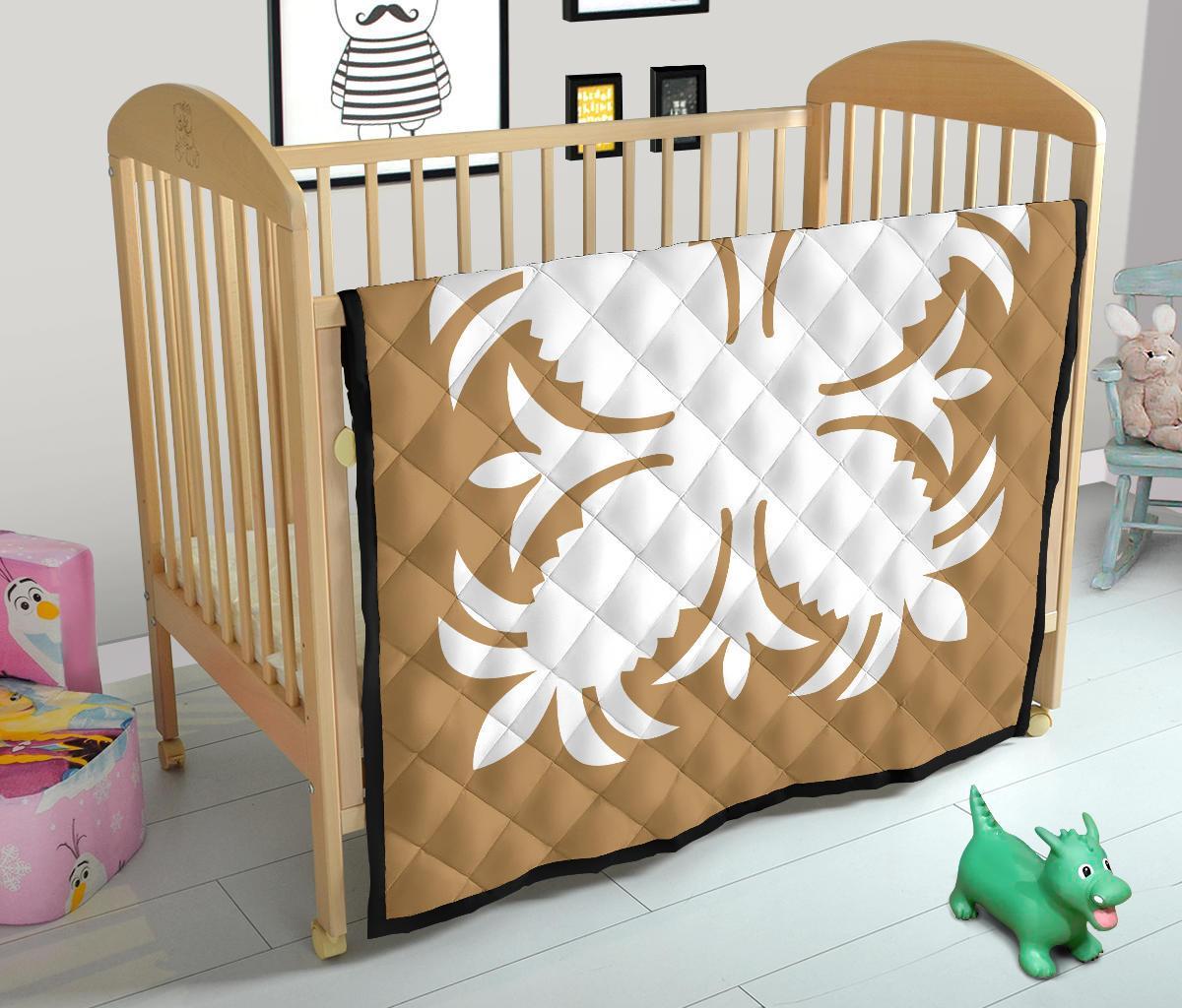 Hawaiian Premium Quilt Royal Pattern - Gold - A2 Style - Polynesian Pride