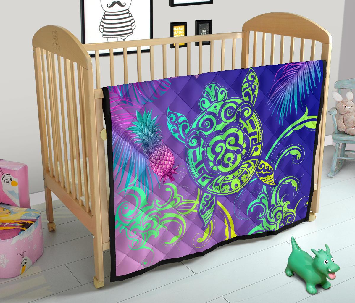 Hawaii Turtle Tropical Kanaka Maoli Premium Quilt - Yez Style - Polynesian Pride