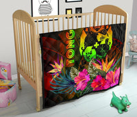 Tonga Polynesian Premium Quilt - Hibiscus and Banana Leaves - Polynesian Pride