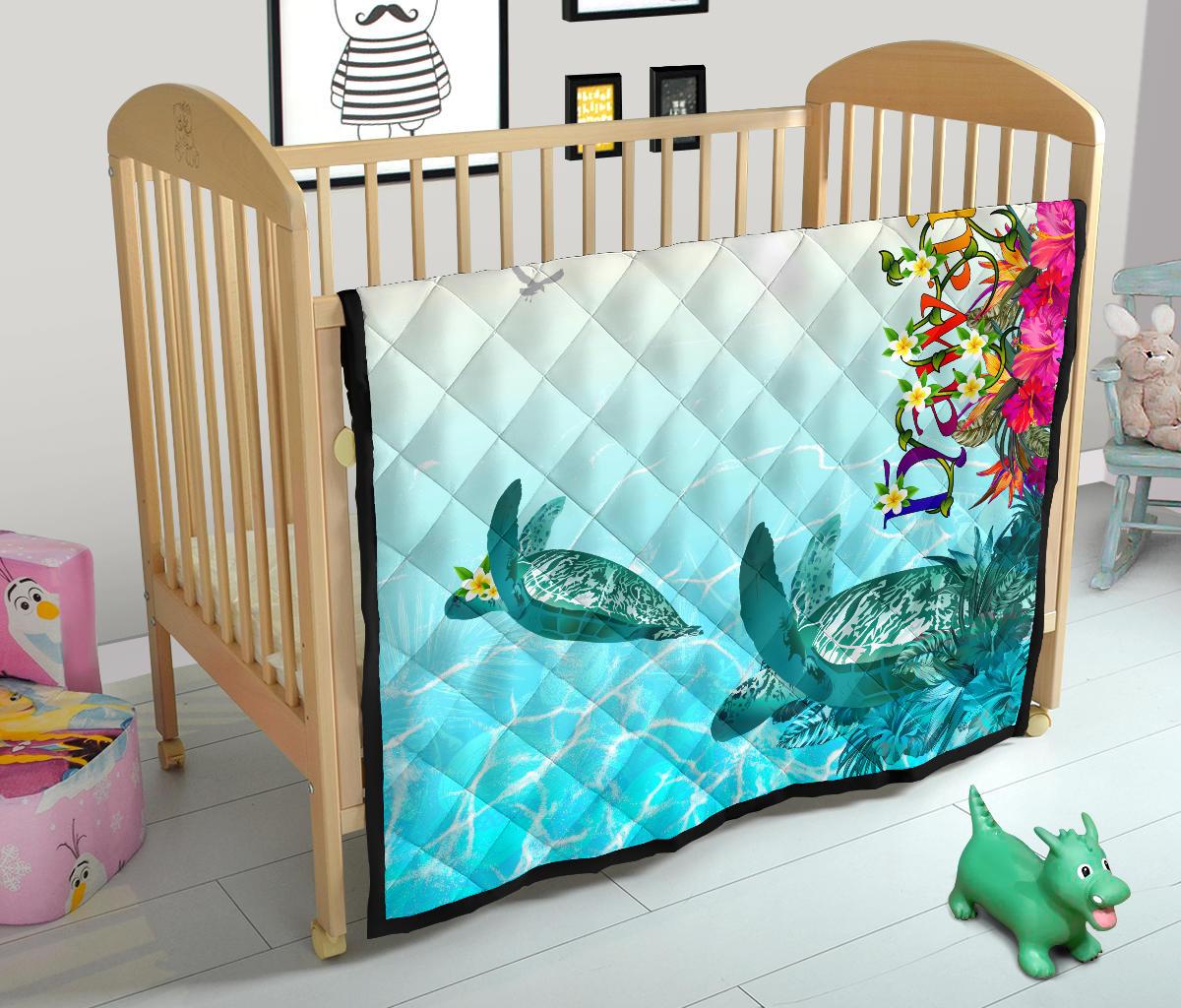 Polynesian Hawaii Quilts - View sea Hawaii with Turtle and Whale - Polynesian Pride