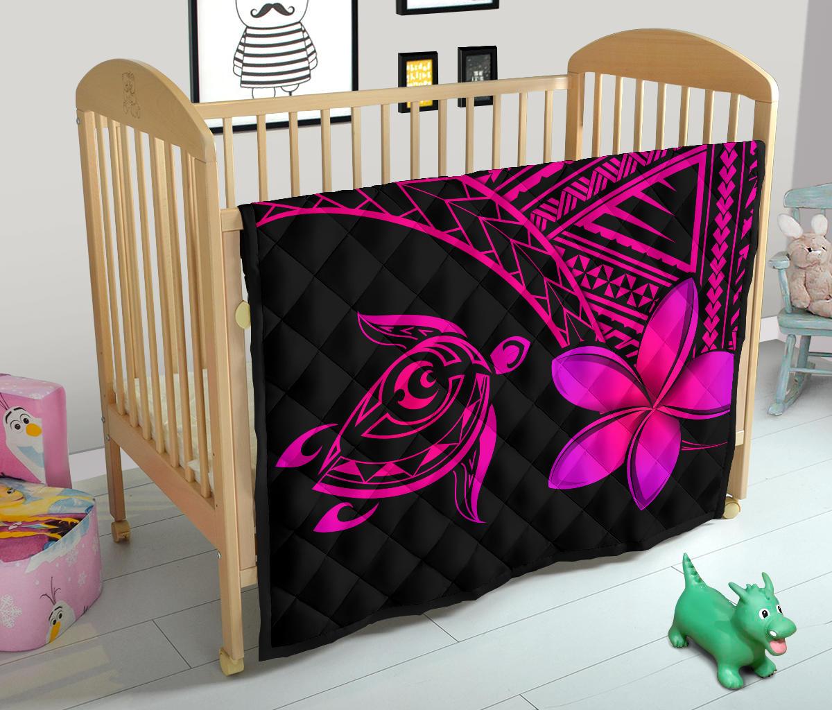 Hawaii Quilt - Hawaii Turtle Plumeria Quilt Pink - Polynesian Pride