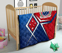 Samoa Premium Quilt - Samoa Flag with Polynesian Patterns - Polynesian Pride