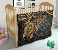 Federated States Of Micronesia Premium Quilt - Federated States Of Micronesia Seal & Golden Turtle Hibiscus - Polynesian Pride