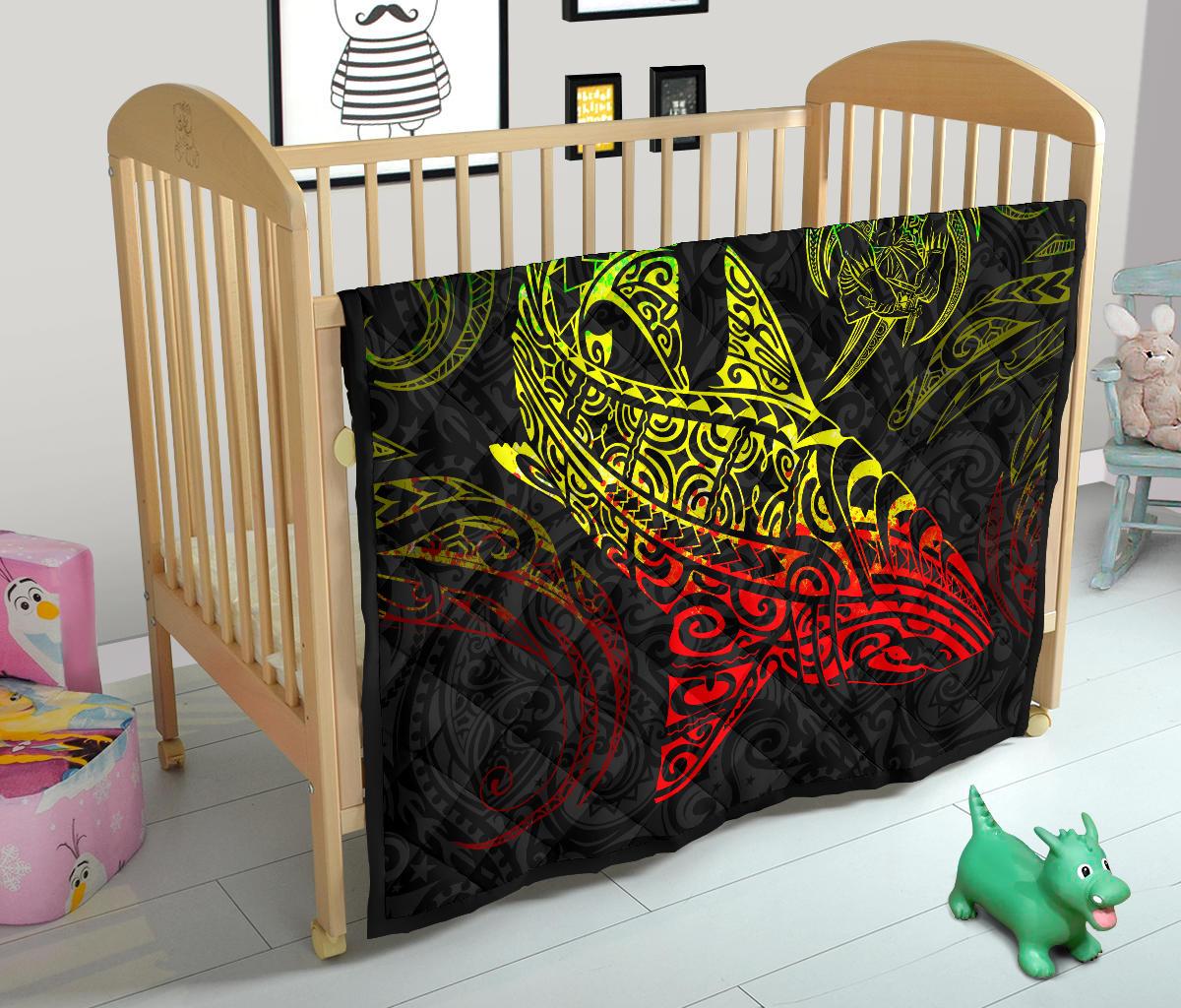 Polynesian Quilt - Polynesian Reggae Shark Warrior Tattoo - Polynesian Pride