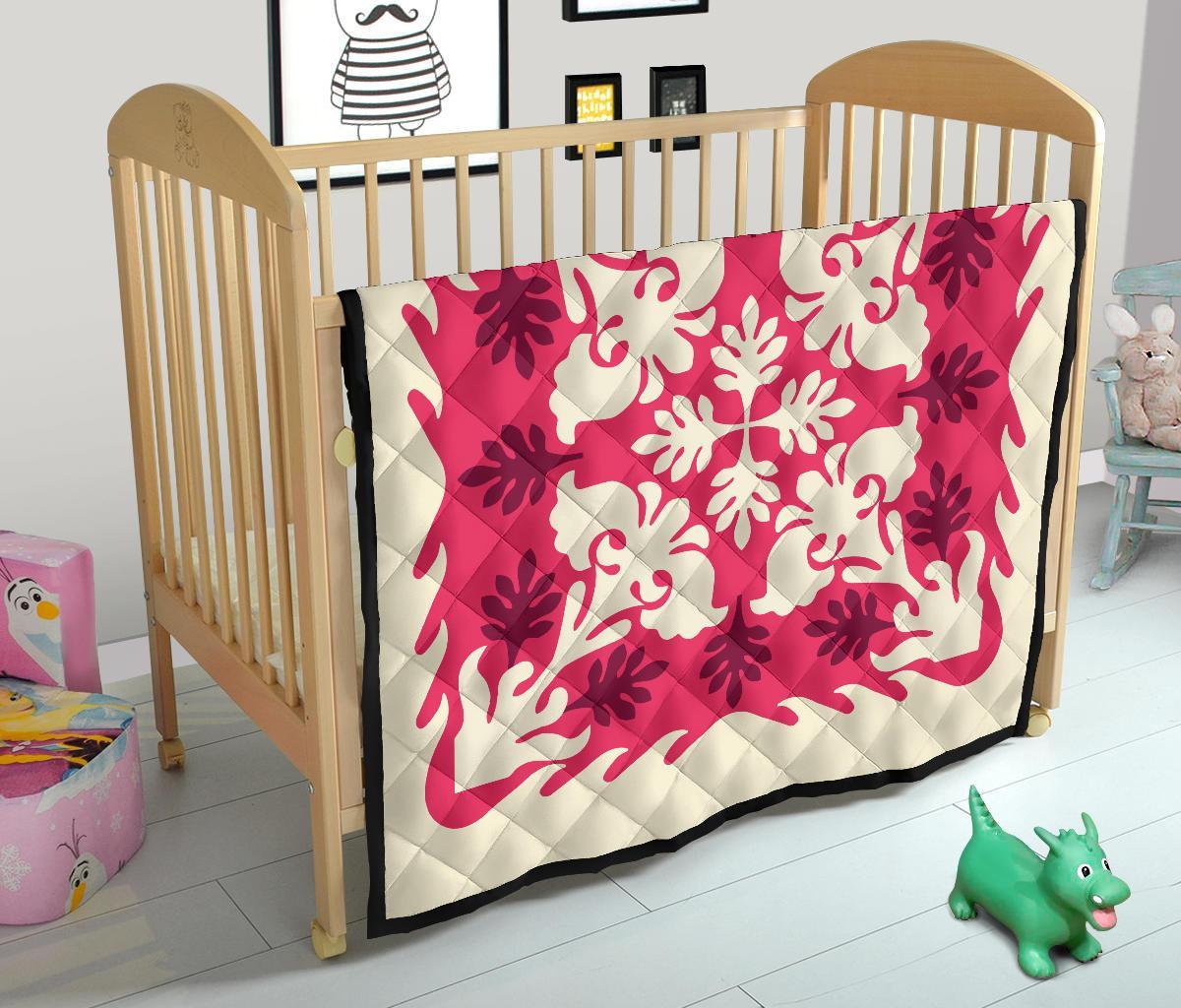 Hawaiian Tropical Pattern Premium Quilt - Pink - Argu Style - AH - Polynesian Pride