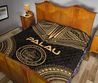 Palau Premium Quilt - Palau Seal Polynesian Chief Gold Version - Polynesian Pride