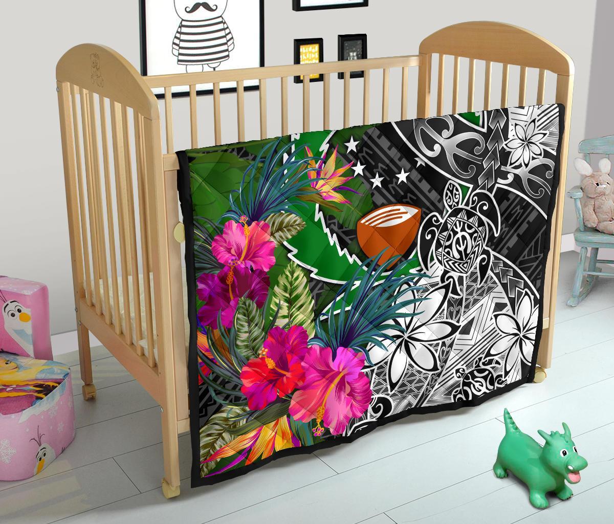 Pohnpei Premium Quilt - Turtle Plumeria Banana Leaf - Polynesian Pride