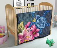 Hawaii Turtle Hibiscus Premium Quilt - LH Style - Polynesian Pride