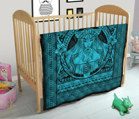 Hawaii Polynesian Pele Kanaka Premium Quilt Blue - Polynesian Pride