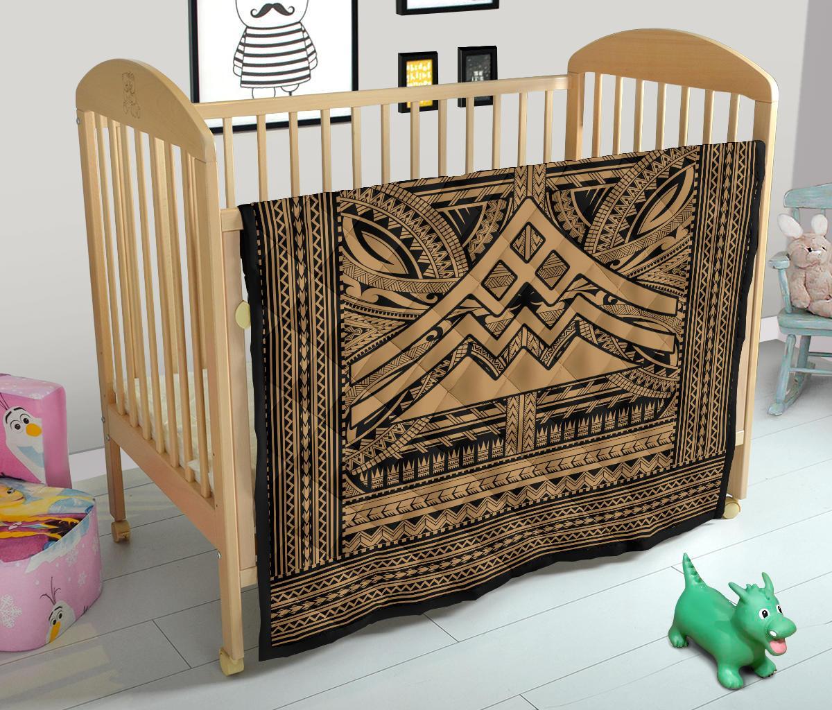 Hawaii Polynesian Mauna Kea Premium Quilt Gold - Polynesian Pride