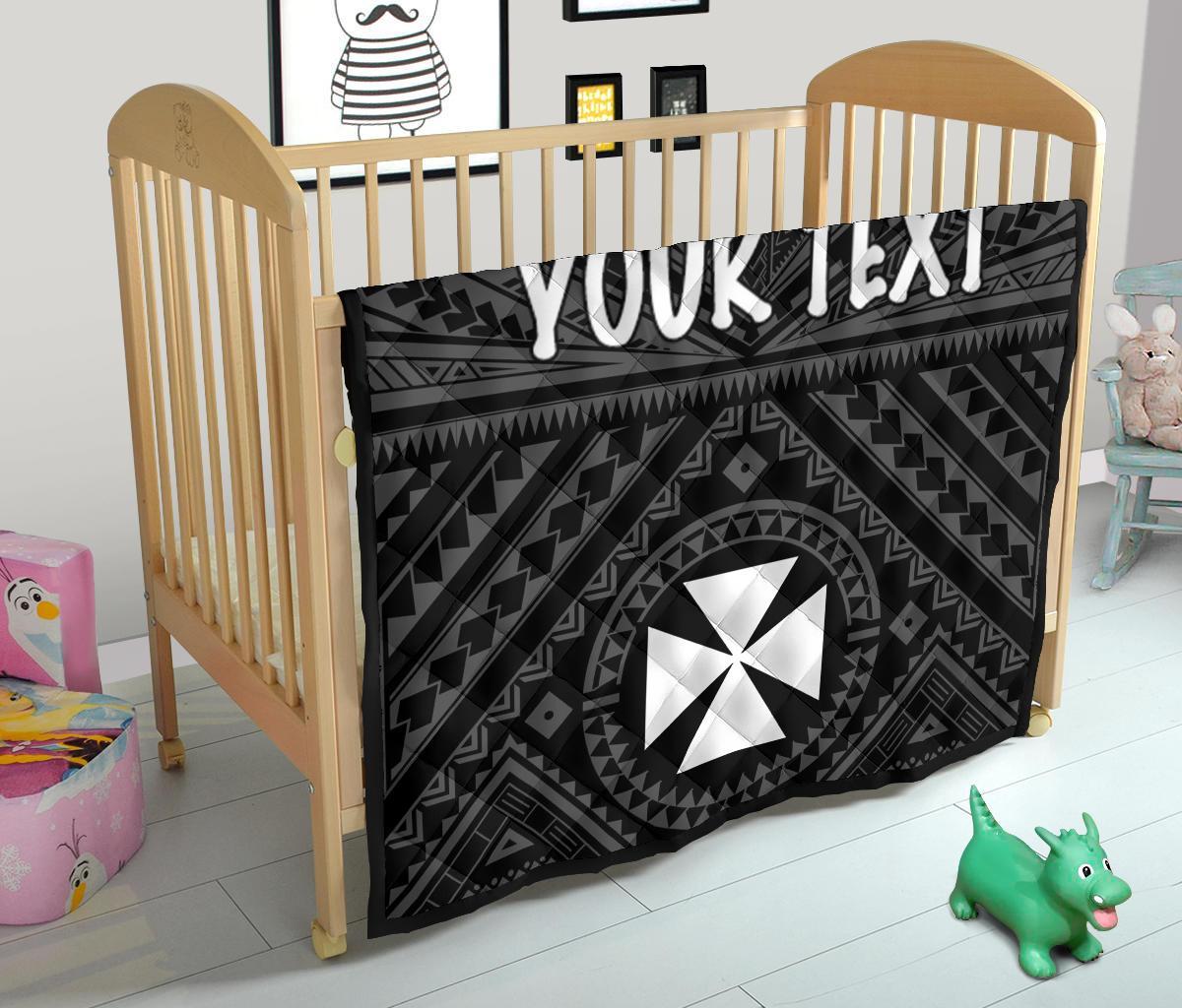 Wallis and Futuna Personalised Premium Quilts - Wallis and Futuna Seal With Polynesian Tattoo Style - Polynesian Pride