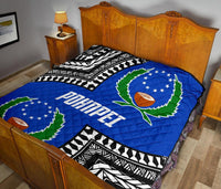 Pohnpei Premium Quilt - Pohnpei Flag Micronesian Pattern - Polynesian Pride