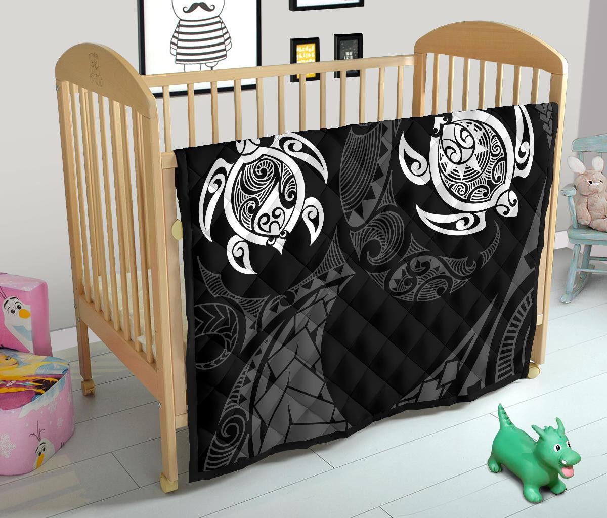 Hawaii Polynesian Turtle Premium Quilt White - Polynesian Pride