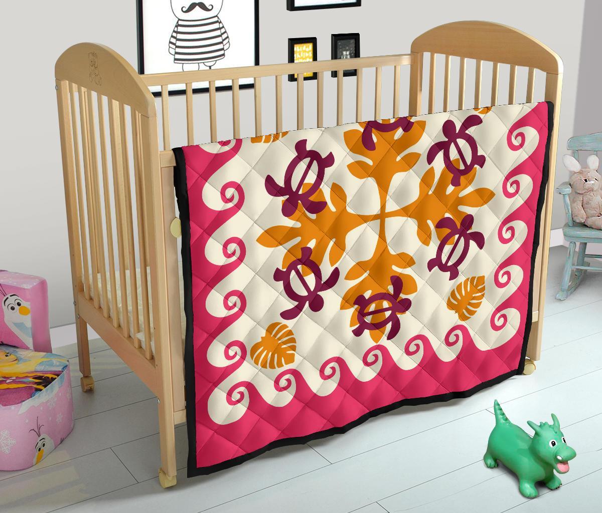 Hawaiian Turtle Pattern Premium Quilt - Pink - Argu Style - AH - Polynesian Pride