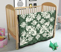 Hawaiian Flower Tropical Pattern Premium Quilt - Green - Argu Style - AH - Polynesian Pride