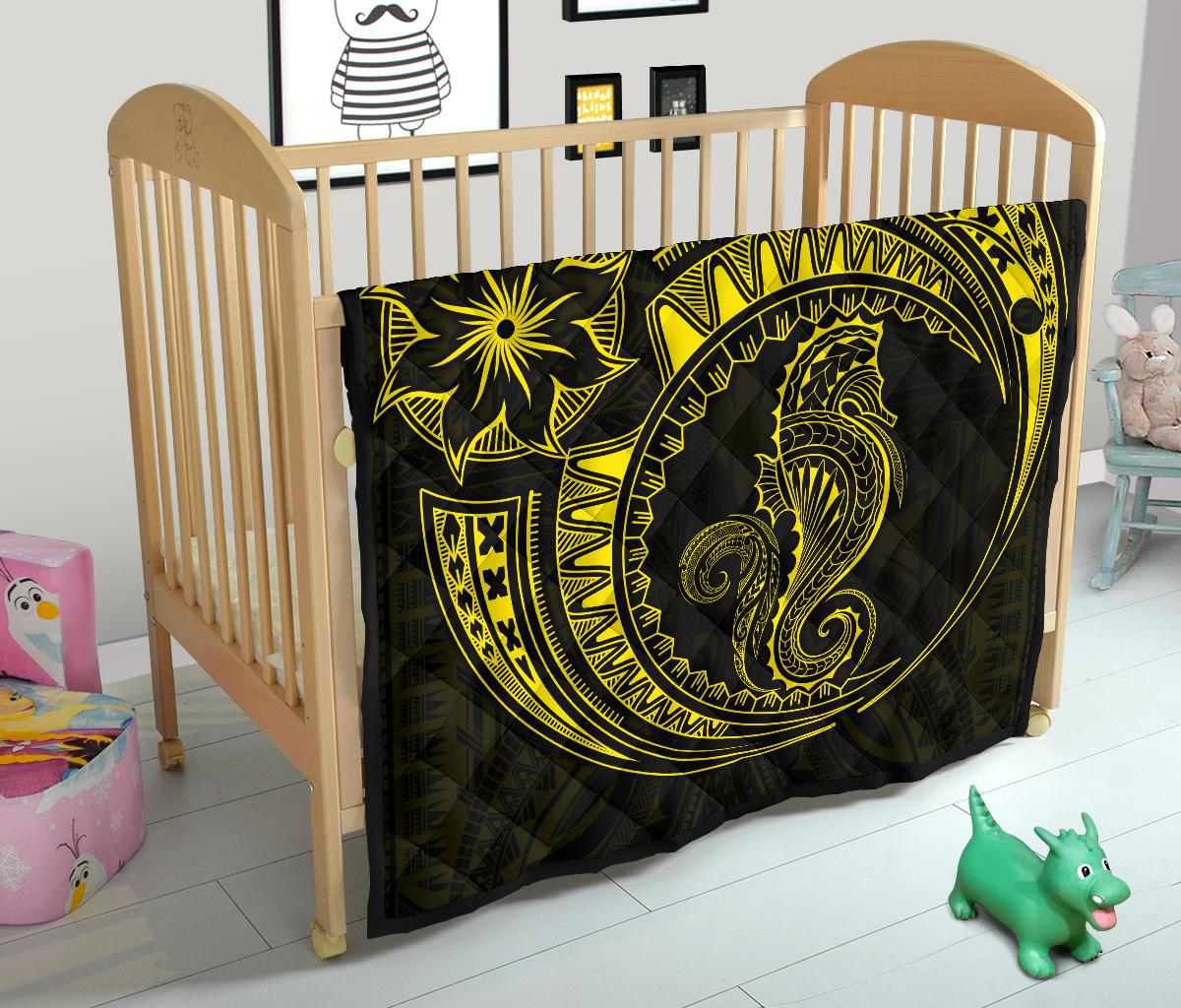 Polynesian Quilt - Polynesian Yellow Seahorse Tattoo - Polynesian Pride