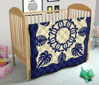Hawaiian Turtle Coconut Pattern Premium Quilt - Blue - Argu Style - AH - Polynesian Pride