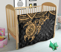 Polynesian Premium Quilt - Polynesian Golden Turtle Hibiscus - Polynesian Pride