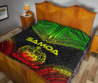 Samoa Premium Quilt - Samoa Coat Of Arms Polynesian Chief Reggae Version - Polynesian Pride
