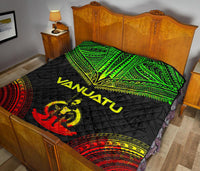 Vanuatu Premium Quilt - Vanuatu Coat Of Arms Polynesian Chief Reggae Version - Polynesian Pride