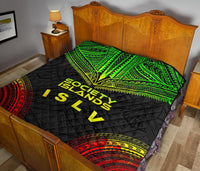 Society Islands Premium Quilt - Society Islands Flag Polynesian Chief Reggae Version - Polynesian Pride