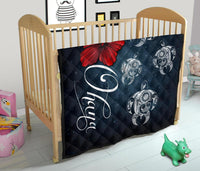 Hawaii Ohana Turtle Hibiscus Galaxy Premium Quilt - Polynesian Pride