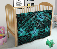 Hawaii Mix Polynesian Turtle Plumeria Premium Quilt - AH - Nick Style - Turquoise - Polynesian Pride