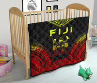 Fiji Premium Quilt - Fiji Coat Of Arms Polynesian Chief Reggae Version - Polynesian Pride