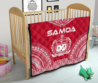 Samoa Premium Quilt - Samoa Coat Of Arms Polynesian Chief Red Version - Polynesian Pride