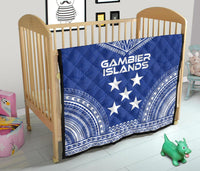 Gambier Islands Premium Quilt - Gambier Islands Flag Polynesian Chief lueag Version - Polynesian Pride