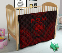 Federated States Of Micronesia Premium Quilt - FSM Seal Polynesian Chief Red Version - Polynesian Pride