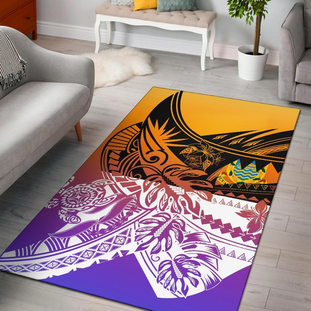 Tuvalu Area Rug - Tribal Jungle Pattern Purple - Polynesian Pride