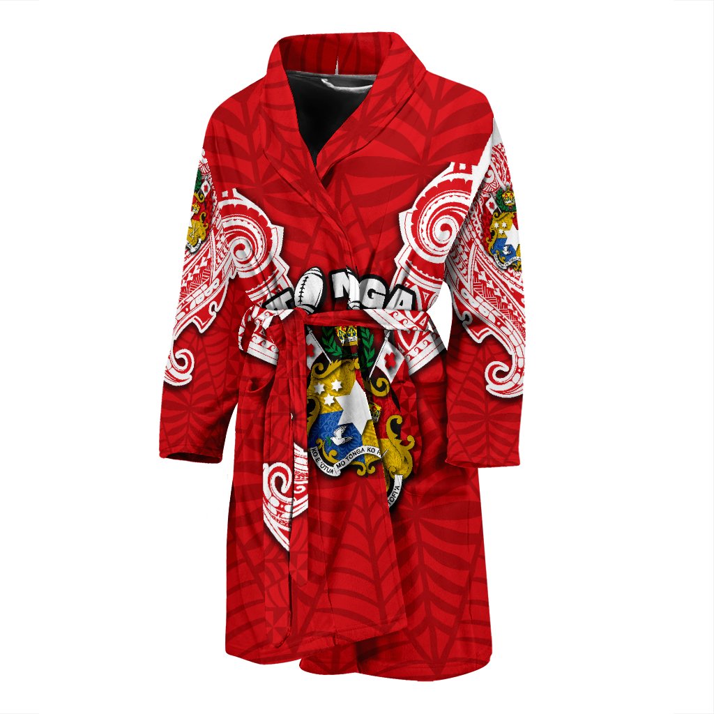 Tonga Rugby Men's Bath Robe Royal Style Men's Bath Robe Universal Fit Red - Polynesian Pride