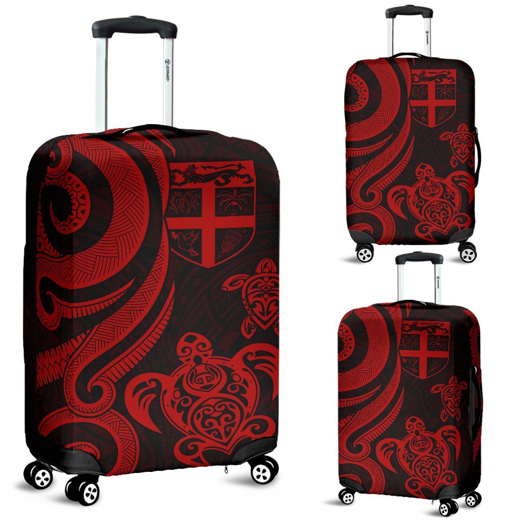 Fiji Polynesian Luggage Covers - Red Tentacle Turtle Red - Polynesian Pride