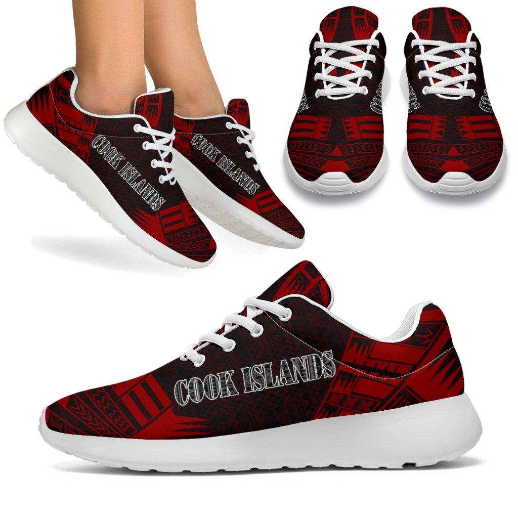 Cook Islands Sport Sneakers - Polynesian Tattoo Red White - Polynesian Pride