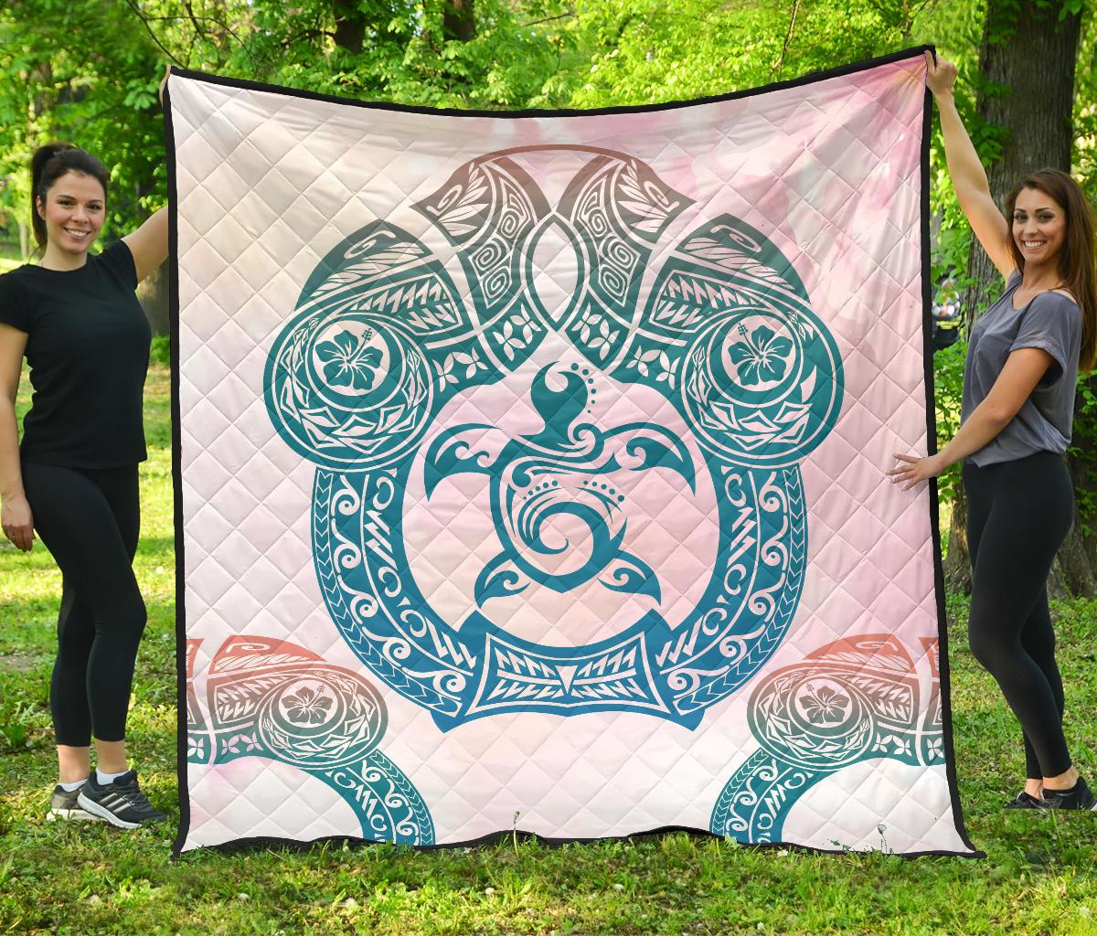 Hawaii Premium Quilt Polynesian Turtle Hawaiian Premium Quilt - TTHS Style Art - Polynesian Pride