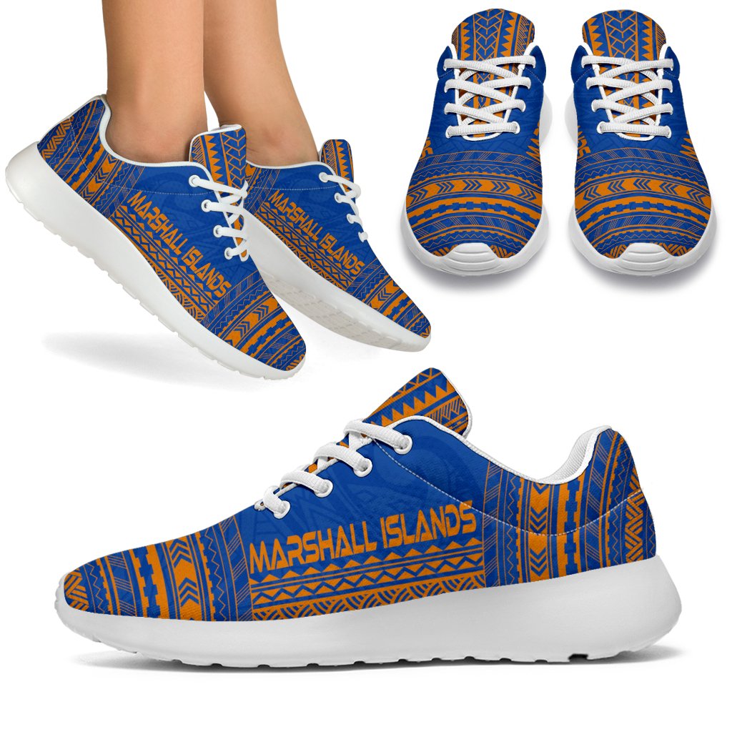 Marshall Islands Sporty Sneakers - Polynesian Chief Flag Version White - Polynesian Pride