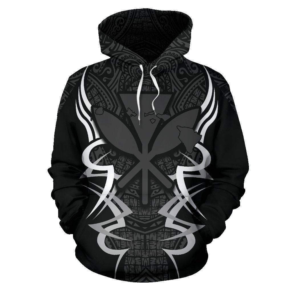Kanaka Map Hoodie Gray Armor Style - Polynesian Pride
