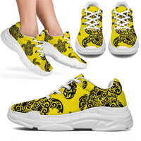 Polynesian Turtle Palm And Sea Pebbles Yellow Chunky Sneakers - Polynesian Pride
