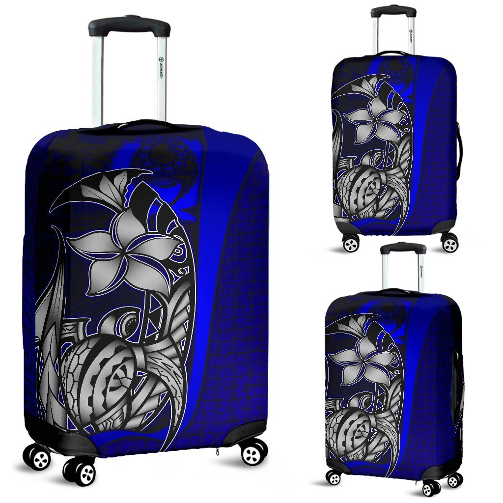 Pohnpei Micronesian Luggage Covers Blue - Turtle With Hook Blue - Polynesian Pride