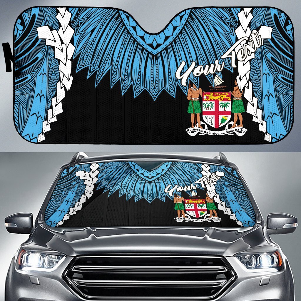 Fiji Polynesian Custom Personalised Sun Shades - Tribal Wave Tattoo Flag Style One Style Universal Fit Blue - Polynesian Pride