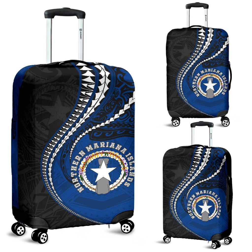Northern Mariana Islands Luggage Covers Kanaloa Tatau Gen MP Black - Polynesian Pride