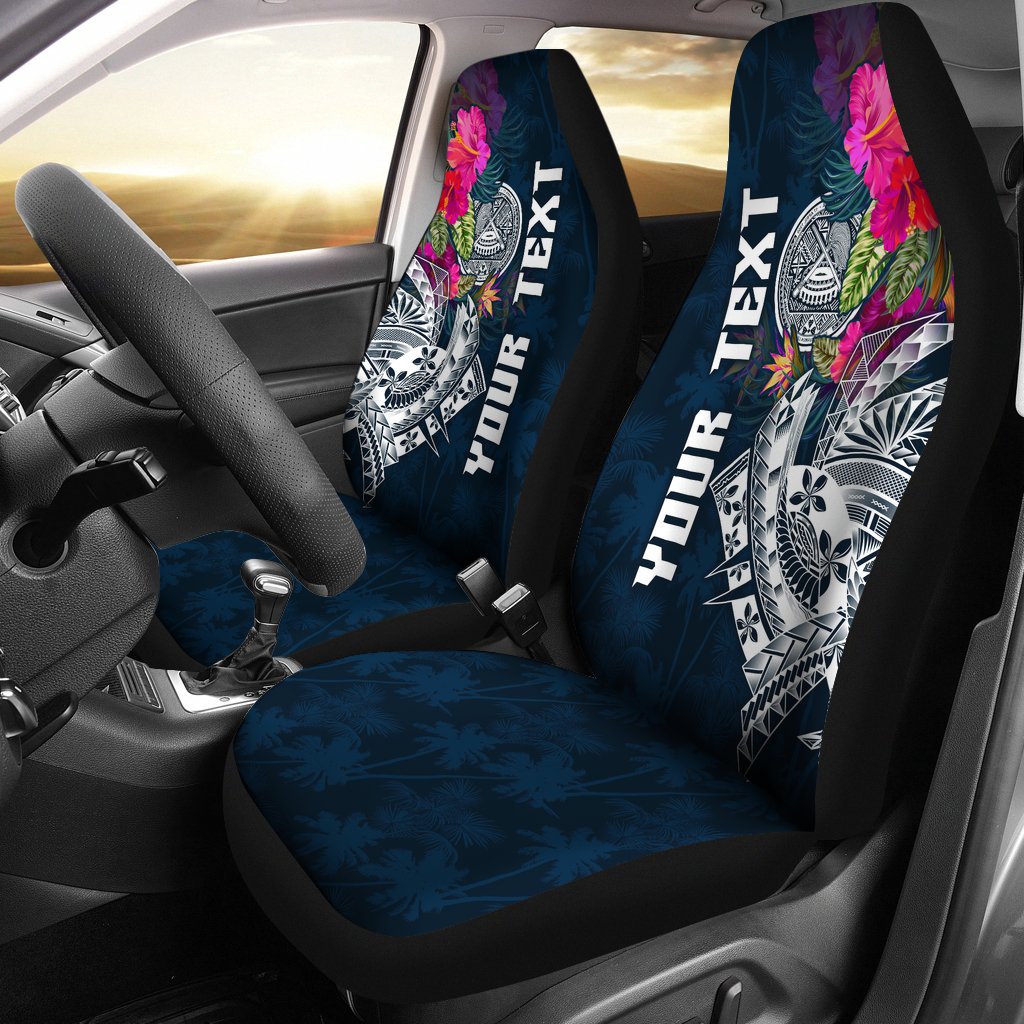 American Samoa Custom Personalised Car Seat Covers - Summer Vibes Universal Fit Blue - Polynesian Pride