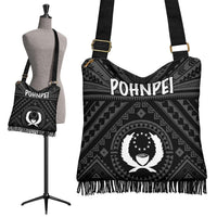 Pohnpei Boho Handbag - Pohnpei Seal With Polynesian Tattoo Style ( Black) - Polynesian Pride