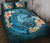 Tonga Polynesian Quilt Bed Set - Blue Plumeria Animal Tattoo Blue - Polynesian Pride