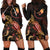 Yap Polynesian Hoodie Dress - Turtle With Blooming Hibiscus Gold Gold - Polynesian Pride