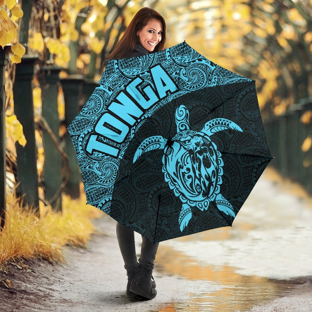 Tonga Umbrella Turtle Mermaid Polynesian Pattern Blue - Polynesian Pride